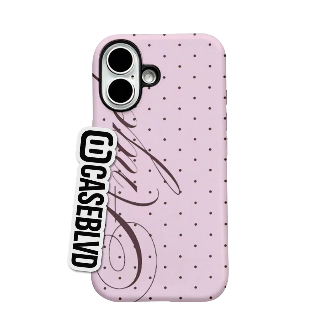 "Pink Polka Dot" iPhone Case