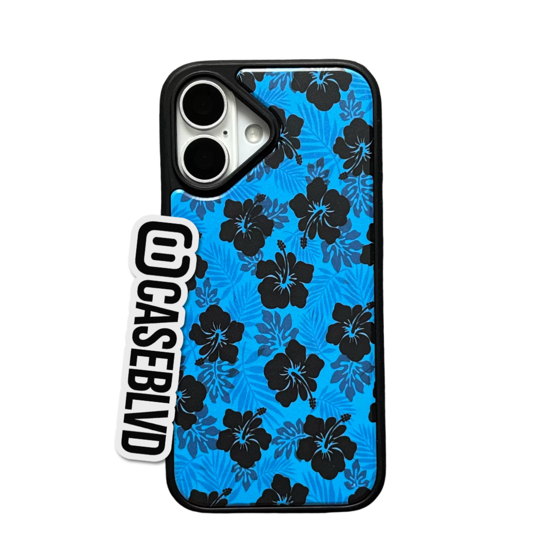 "Deep Blue Floral" iPhone Case