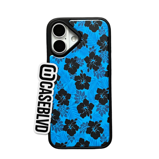 "Deep Blue Floral" iPhone Case